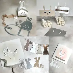 Piggy Craft metal cutting dies cut die mold Easter Bunny Box leaves Scrapbook paper craft knife mould blade punch stencils dies