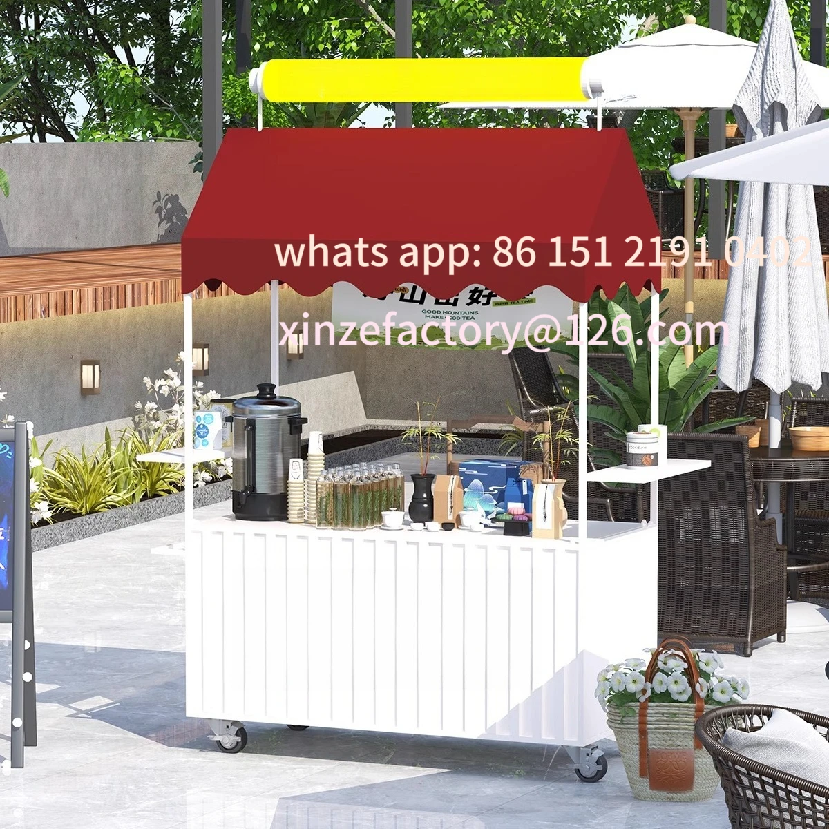 Customizable Convenient Mobile Food Cart Snack Cart Roadside Stall Trolley Outdoor Night Market