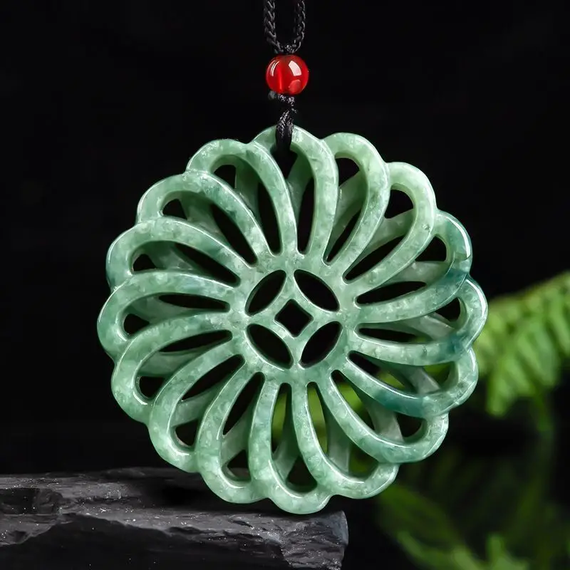 Natural Authentic Green A Jade Jadeite China Style Pendant