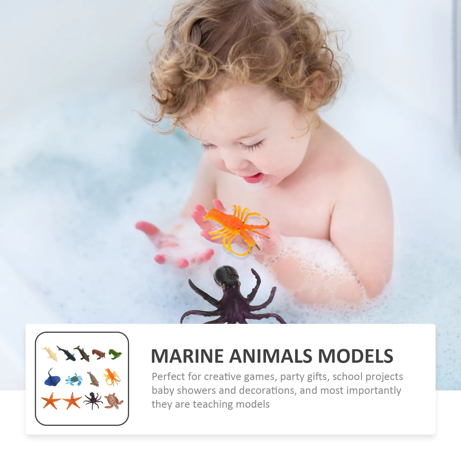 

12Pcs Marine Animals Simulated Ocean Creatures Plastic Sea Life Props Educational Playthings Kids Gifts Ocean Animals
