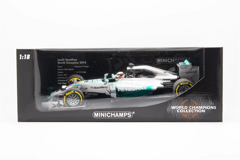 MINICHAMPS 1:18 PETRONAS F1 TEAM W05 #44 LEWIS HAMILTON WORLD CHAMPION 2014 Diecast Racing Model Car