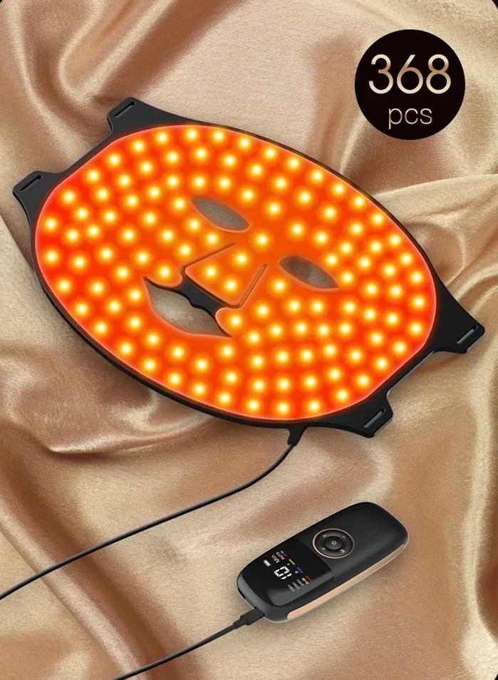 Infrarot-Rot, Blau, Gelb, 4 Farben, Lichttherapie, Anti-Aging-Photon-Verjüngung, flexible LED-Gesichtsmaske aus weichem Silikon