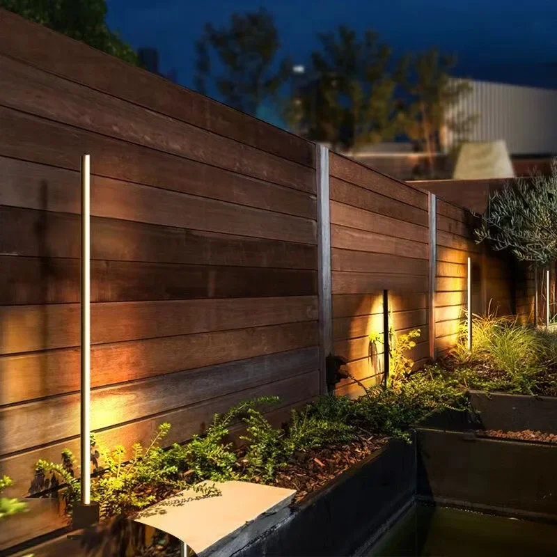 

Modern Outdoor Long Lawn Lights LED Waterproof IP65 Garden Lighting 110V 220V Street Lamp Black For Villa Park Landscape Decora