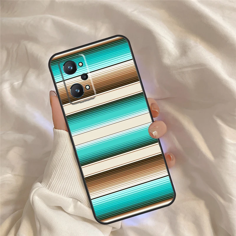 Capa turquesa laranja aqua azul listra para realme c71 c55 c67 c51 c75 c63 c61 c65 c53 10 11 12 13 14 pro plus gt6 gt7 pro