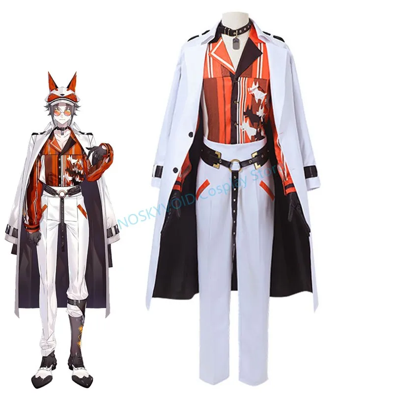 

Nijisanji Mysta Rias Cosplay Costume Virtual YouTuber Luxiem Fox Dog Uniform Set Halloween VTuber Mr.Rias Stage Costumes