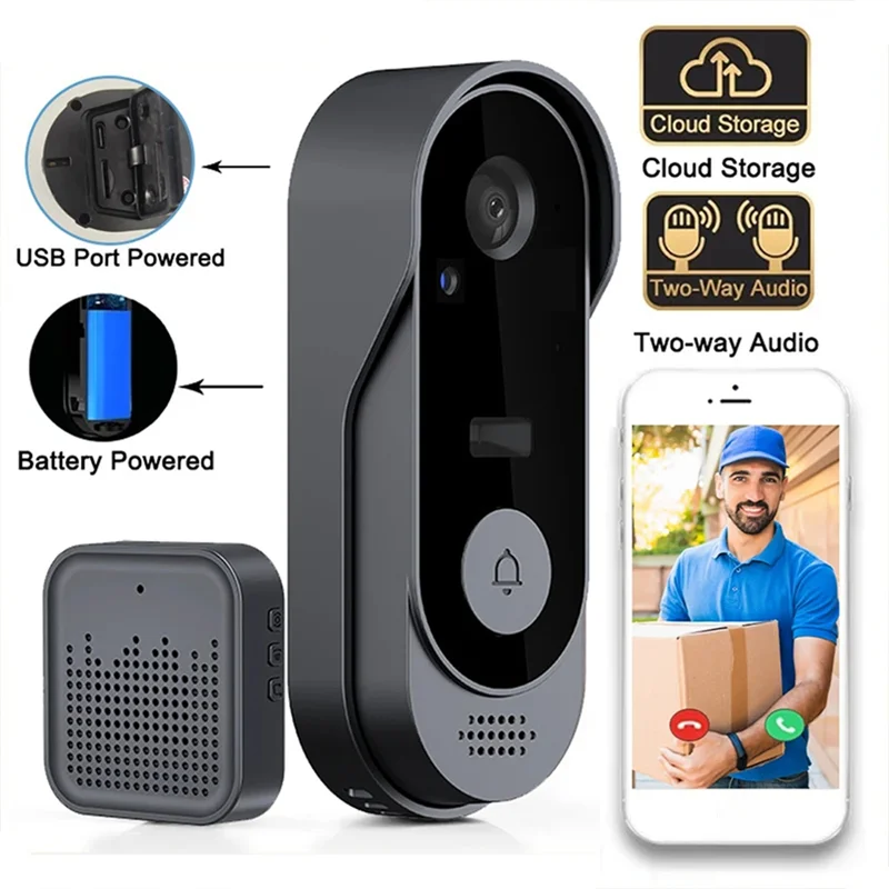 ABRU-Camera 2.4GWIFI Outdoor Wireless Doorbell 720P Video Intercom Waterproof Night Vision Smart Home Protection