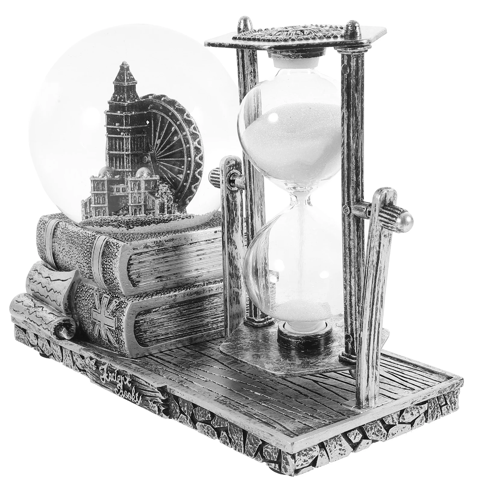 

Retro Sand Clock Timer Crystal Snow Globe Music Box Hourglass Decor for Living Room Table Resin Craft Ornament Creative