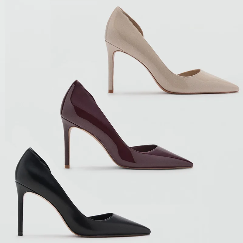 

Women's Beautiful Single Shoes Sexy High Heels Professional Work Office Lady Business Pointed Stiletto Solid Color Sandals