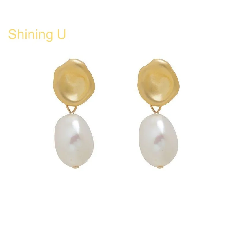 

Shining U Natural Baroque Pearl Dangle Earrings for Women Fashion Jewelry Gift