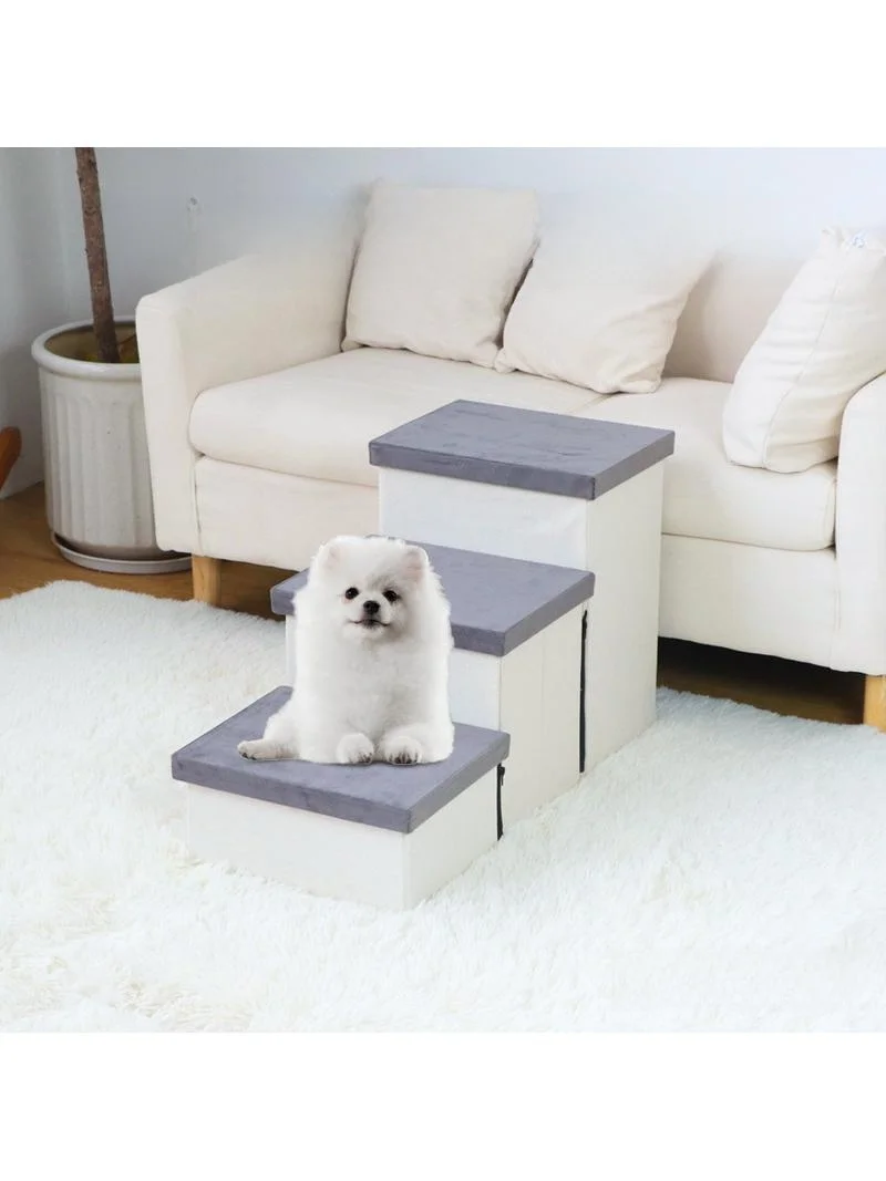 

Pet Dog Zipper Staircase Storage Space Suitable for Small Dogs Foldable Three-layer Anti-slip Pet Ladder Dog Home Supplies