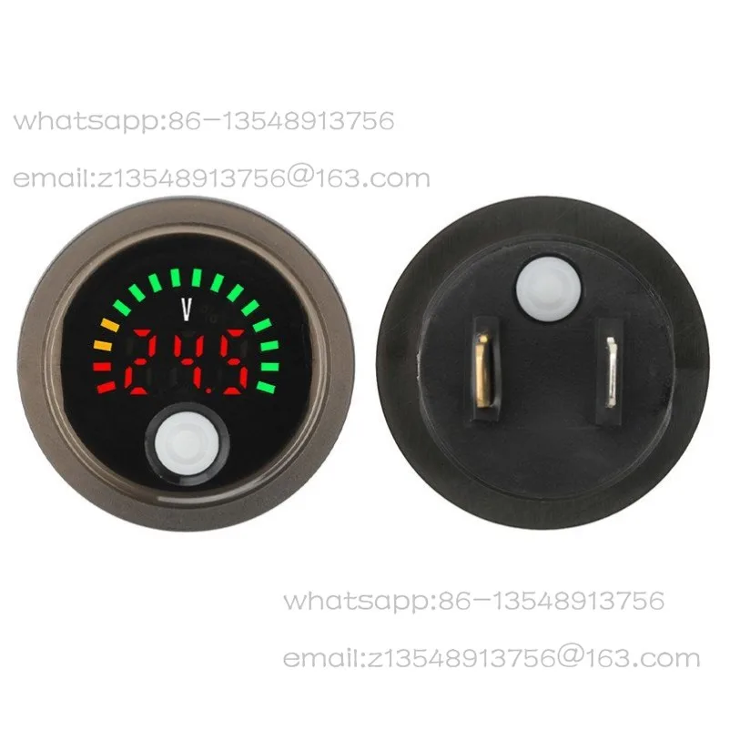 DC7-100V waterproof round digital display voltage and quantity indicator reverse connection protection lead-acid  universal