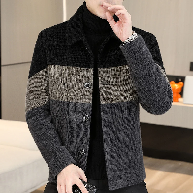 

High Quality Wool Men's Jacket for Heating 2023 New Autumn and Winter Classic Casual Jackets Single Breasted Clothing Z231