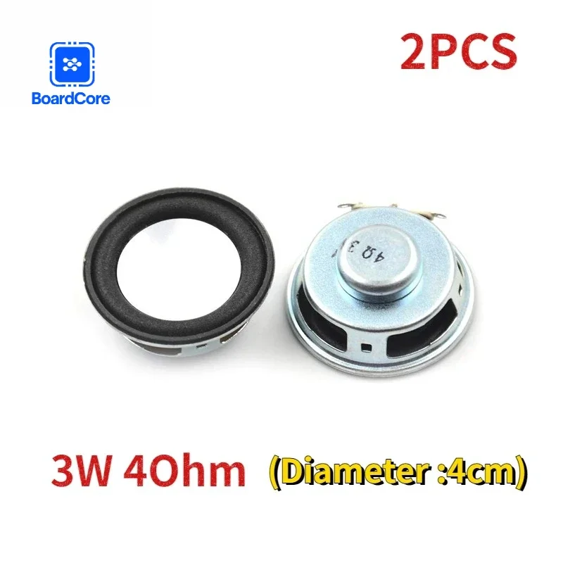 2/4PCS 40MM Mini Tragbare Lautsprecher 4Ohm 3W 4R Volle Frequenz Stereo Sound Kleine Hifi Lautsprecher gummi Dichtung Lautsprecher