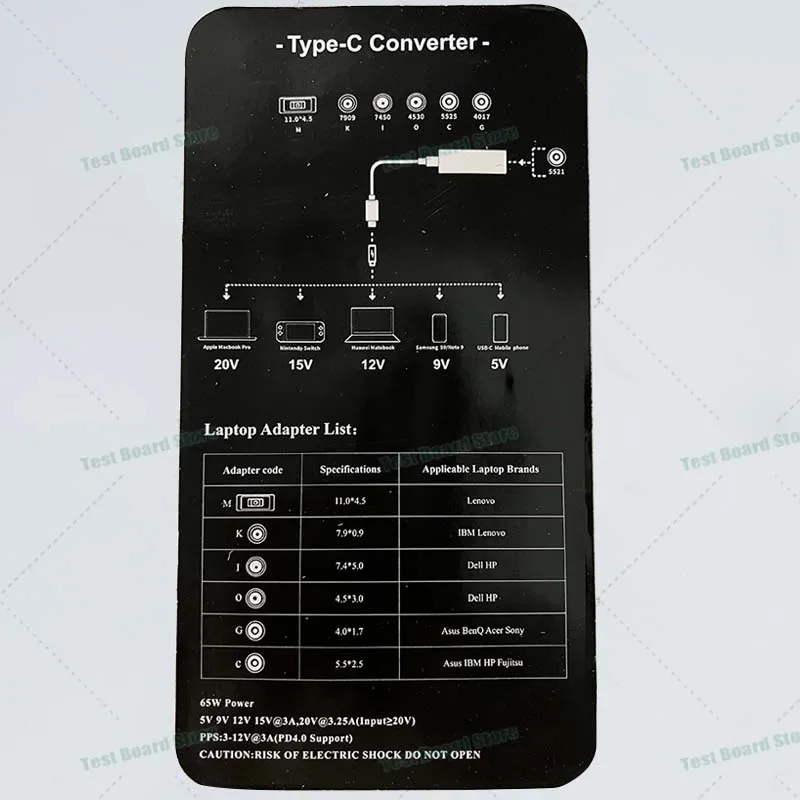 1Set PD65W USB C revolution DC5521 mother fast charging converter DC7955 7450 4530 4017 5525 for laptops Lenovo HP Dell Asus