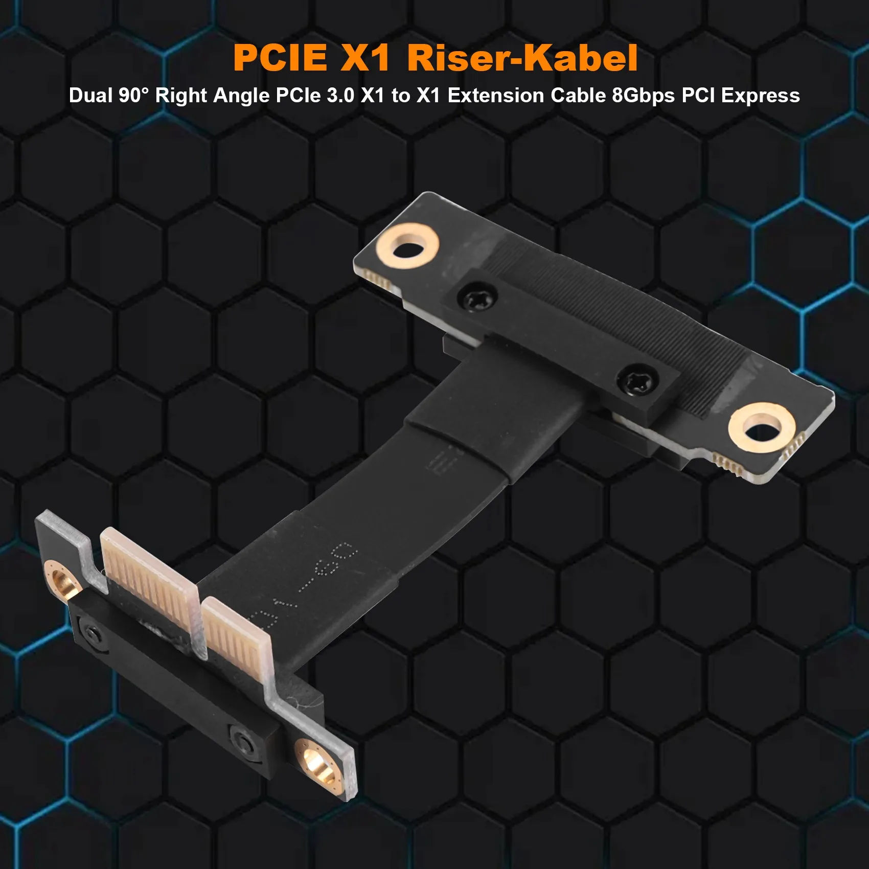 PCIE X1 Riser Cable Dual 90 Degree Right Angle PCIe 3.0 X1 to X1 Extension Cable 8Gbps PCI Express 1X Riser Card - 5CM