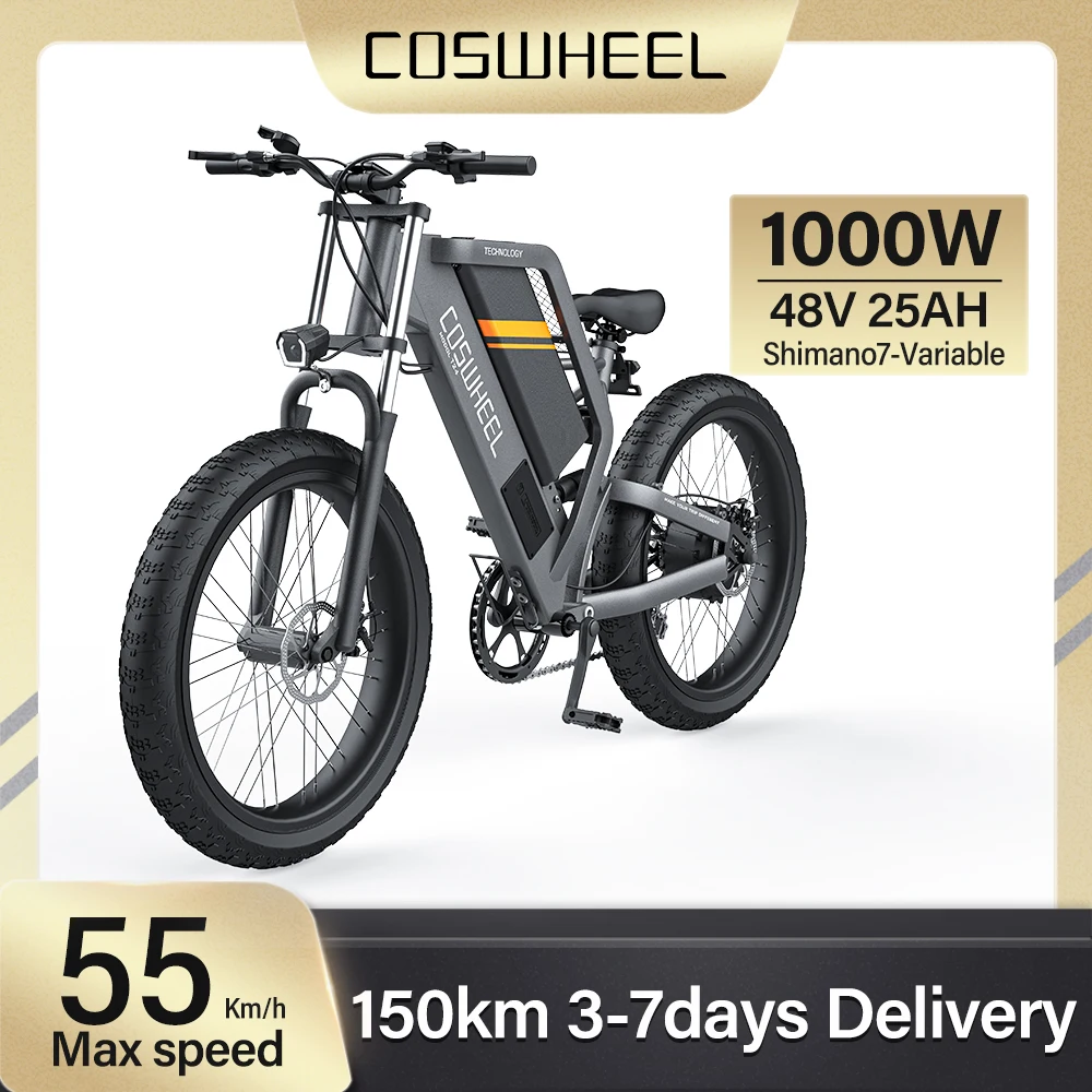 Coswheel T24 1000w Motorcycle Adult Electric motorcyles drit bike Mountain bikes 48V 25Ah 24Inch fatbike Electric bicyle