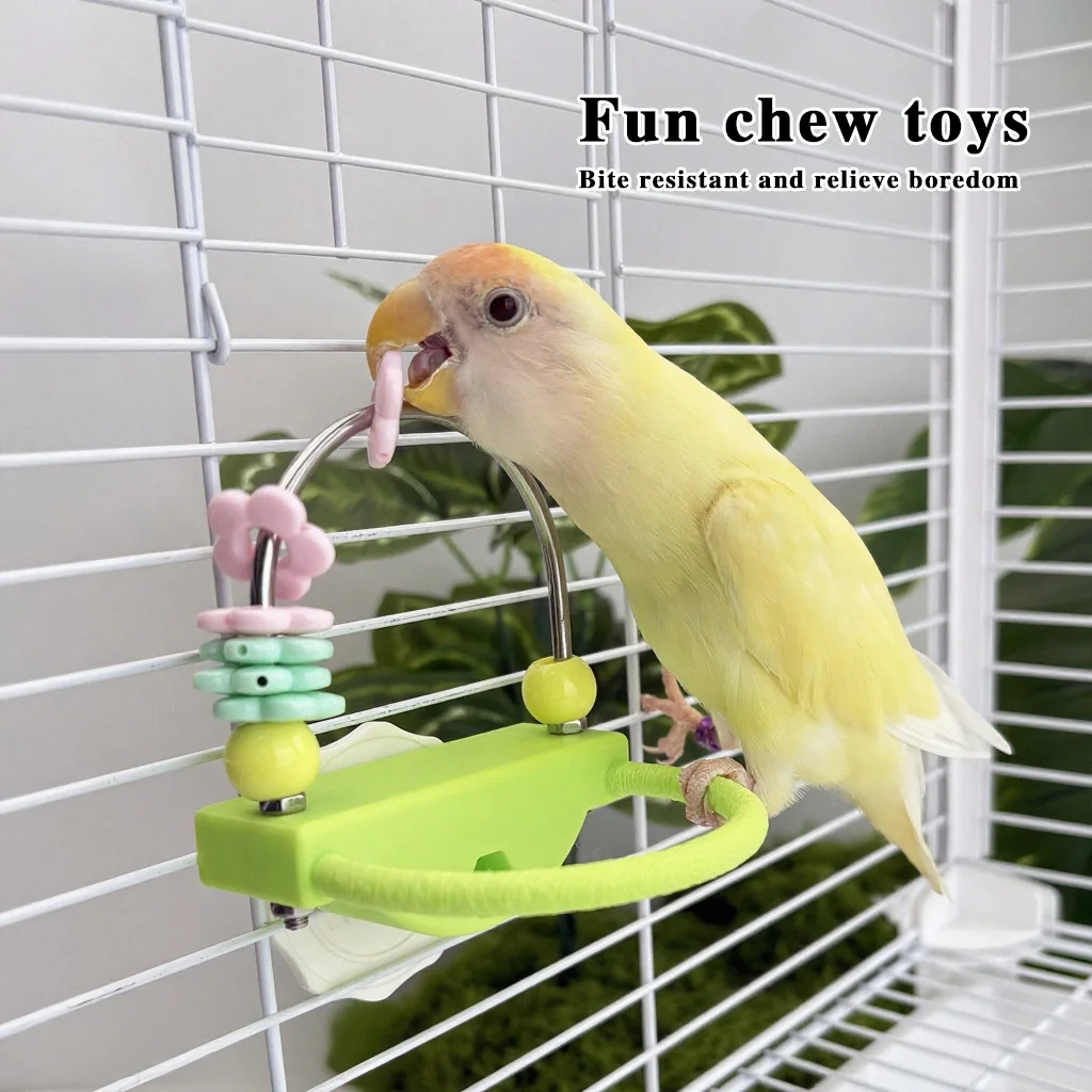 Interactive Parrot Relieve Boredom Toy Bird Cage Toy For Parrots Gnaw Treat Dispenser For Mental Stimulation Entertainment