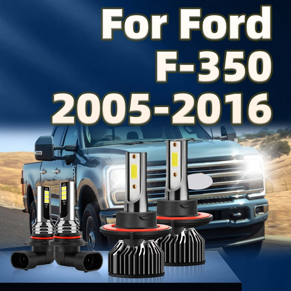 2 Sides LED Chip Hi/Lo Headlight Car Lights Fog Lamp Kit For Ford F-350 2005 2006 2007 2008 2009 2010 2011 2012 2013 14 15 2016