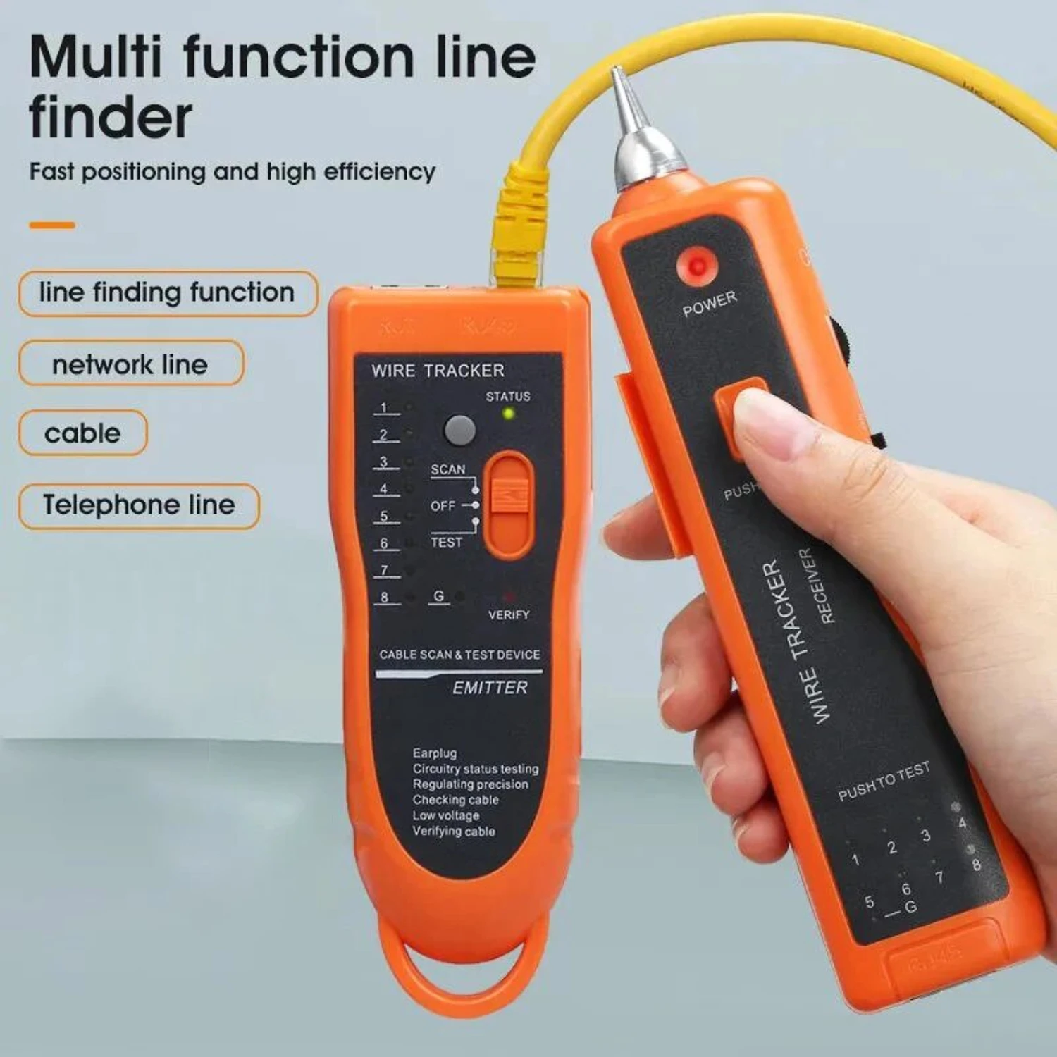 LAN Network Cable Tester Cat5 Cat6 RJ11 RJ45 UTP STP Detector Line Finder Telephone Wire Tracker Tracer Diagnose Tone Tool Kit