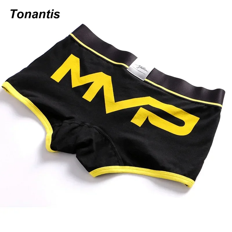 3Pcs/Set Korean Men\'s Panties Underpants Cueca Boxers Underwear Fashion Personality Cotton Breathable Homme Soft Male Shorts