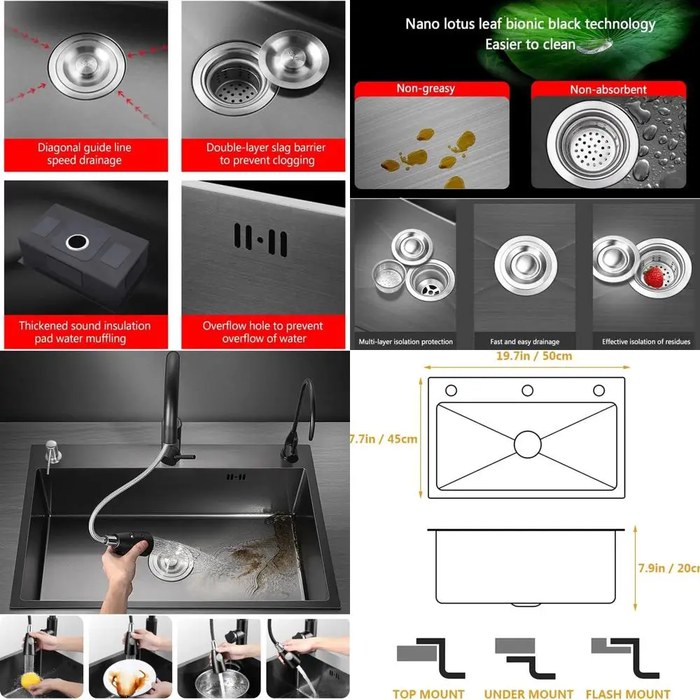 

Раковина с одной чашей из нержавеющей стали и раздвижными аксессуарами, стиль фермерского дома, 19,7x17,7 дюйма, встраиваемая/верхняя раковина для рабочей станции