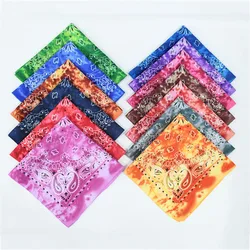 Tie Dye Bandana Mężczyzna Kobiety Moda Hip Hop Kwiat nerkowca Wysokiej jakości poliestrowy kwadratowy szalik Ręcznik Paisley Opaska na głowę Szaliki Hidżab