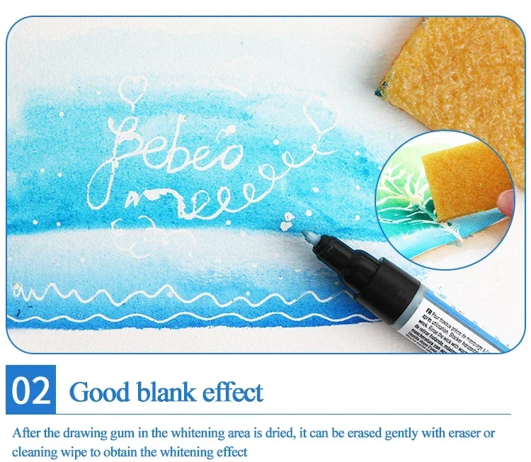 Pebeo Aquarell-Markierungsstift, blanko, zum Zeichnen, Zahnfleisch, 0,7 mm, 4 mm, Aquarell-Flüssigkeit, Kunst-Abdeckungsstift, Frankreich, Verlassen, Weiß, Kunstbedarf, DIY – Detail 5