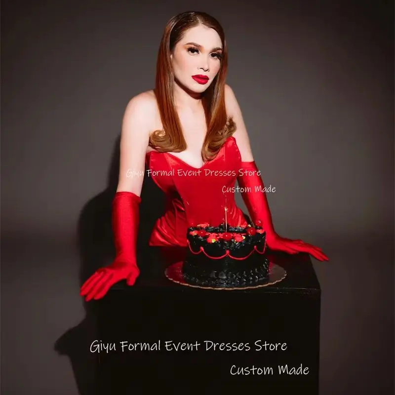 Giyu Mini Sexy Rode Korte Prom Feestjurken Satijn Dubai Grote Strik Terug Cocktailjurk Formele Nachtevenement Jurk Formele Verjaardag