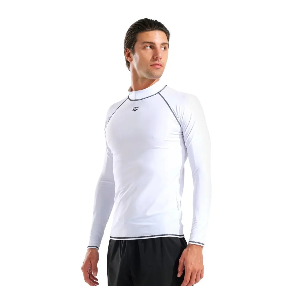 New Men's Rash Guards Swimsuit Summer Surf Swimming T-shirt Beach UV Protection Swimwear Lycra Skin Surfing Diving Clothing