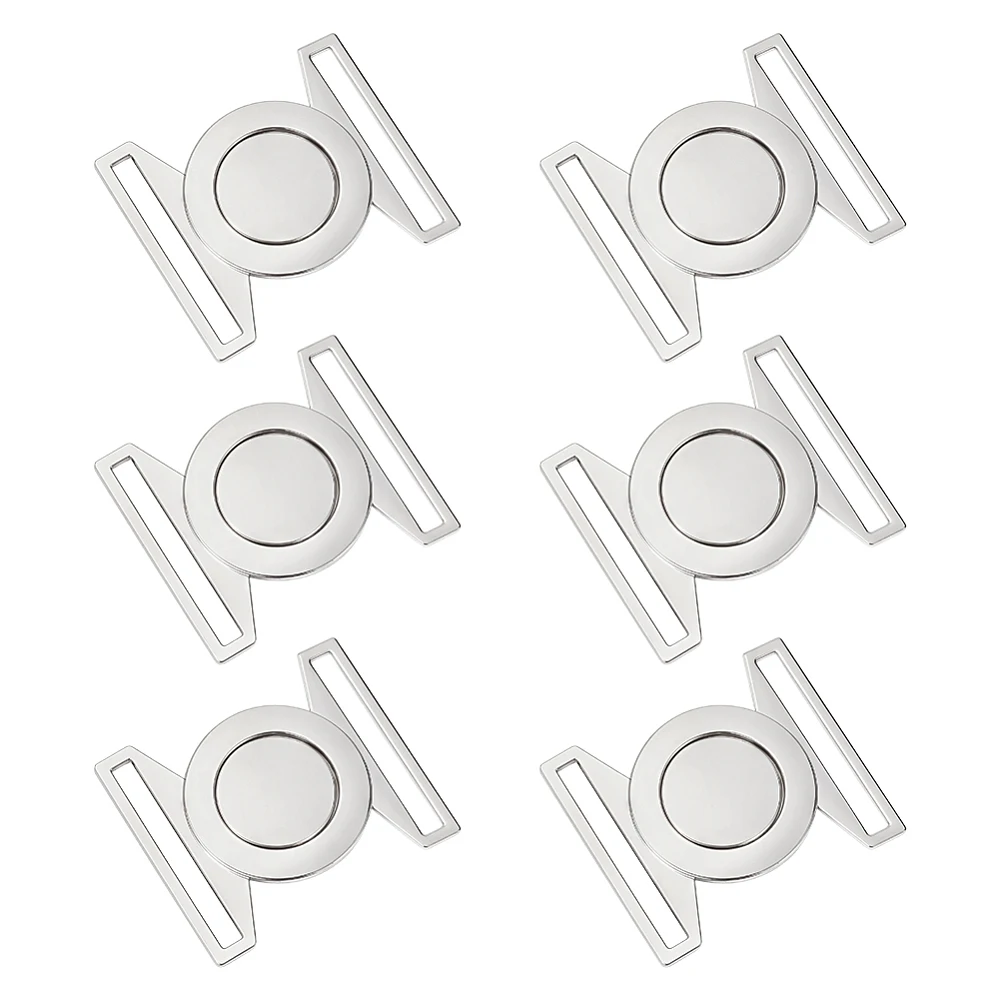 6 Sets Zinc Alloy Side Release Buckles Survival Bracelet Clasps Cadmium Free & Lead Free Round Platinum 45x37x2mm Hole: 39.5mm