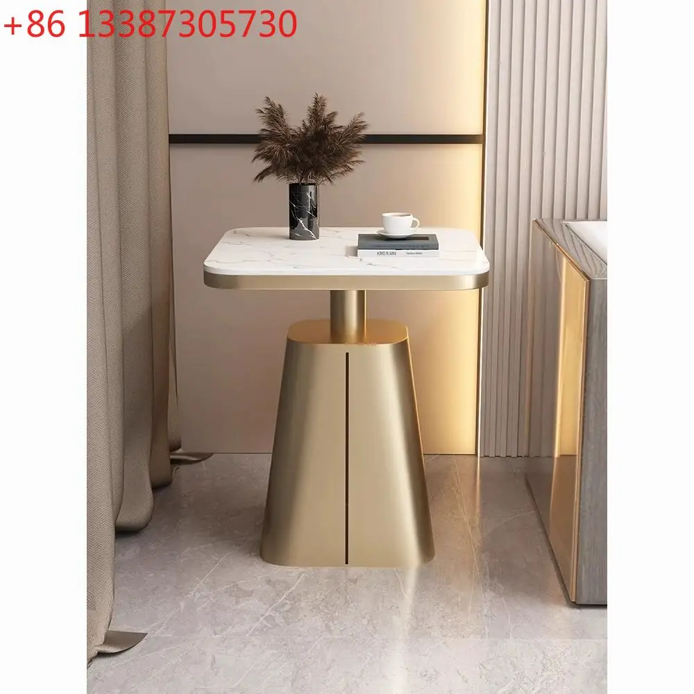 

Новый современный минималистичный журнальный столик из каменной плиты в стиле лайт-люкс для гостиничных номеров