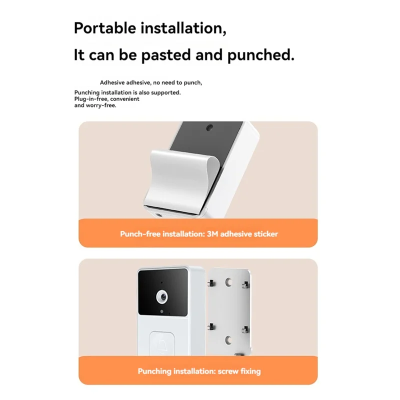 SQPP-Video Kit campanello intelligente wireless Videocitofono WiFi Videocitofono Visione notturna Audio bidirezionale Archiviazione cloud Campanello di sicurezza