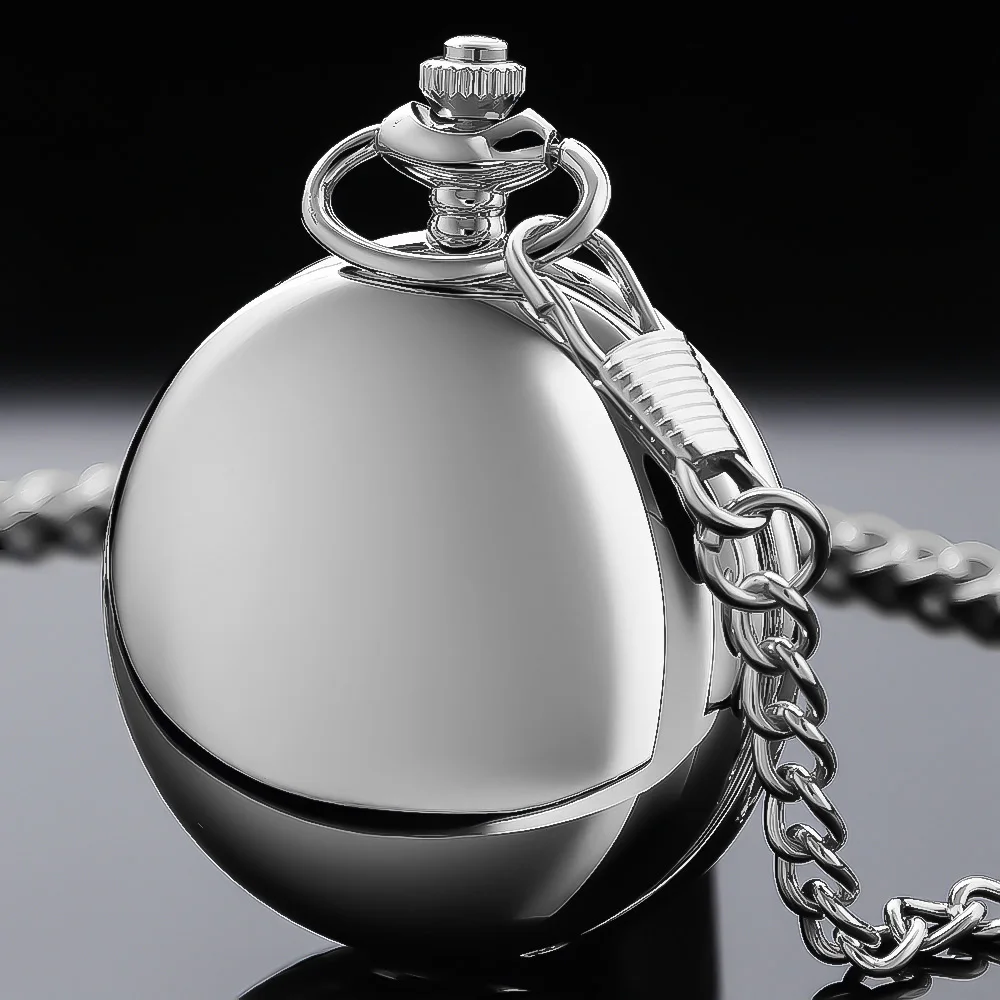 Orologio da tasca al quarzo liscio Steampunk argento nero dorato per uomo donna collana retrò ciondolo accessori gioielli regali