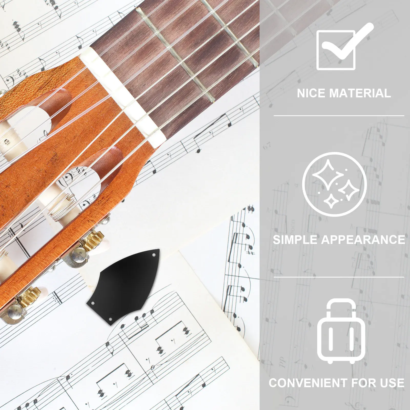 2Pcs Bass Guitar Truss Rod Cover Plate Gold Aluminum Alloy Neck Plate Replacement Metal Headstock Shield Decoration Accessories