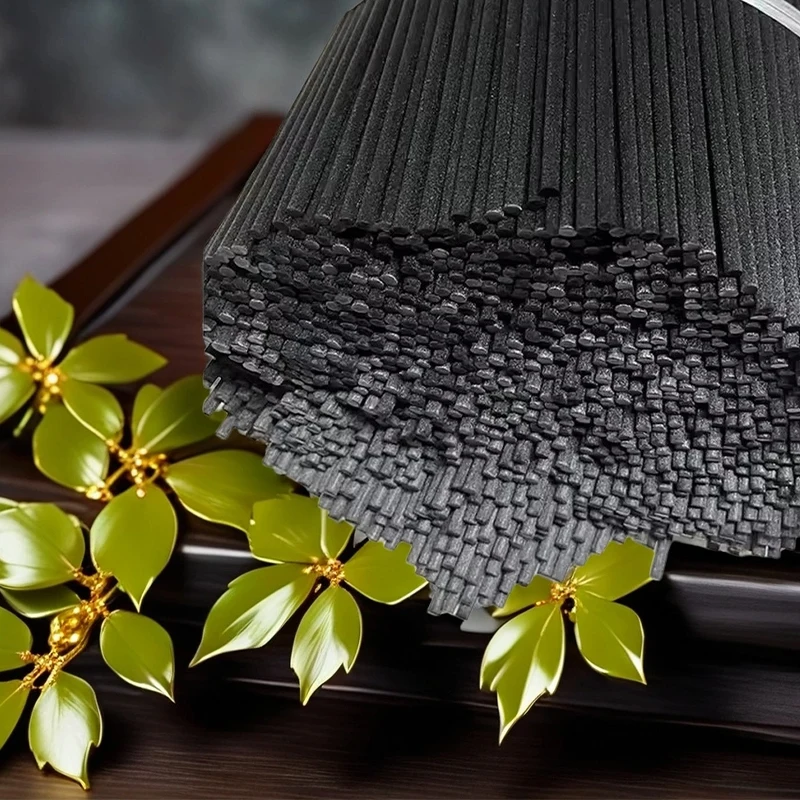 

200Pcs 70cmx5mm Black Fiber Reed Sticks home fragrance Rattan Diffuser Replacement Refill Sticks for Air Freshener