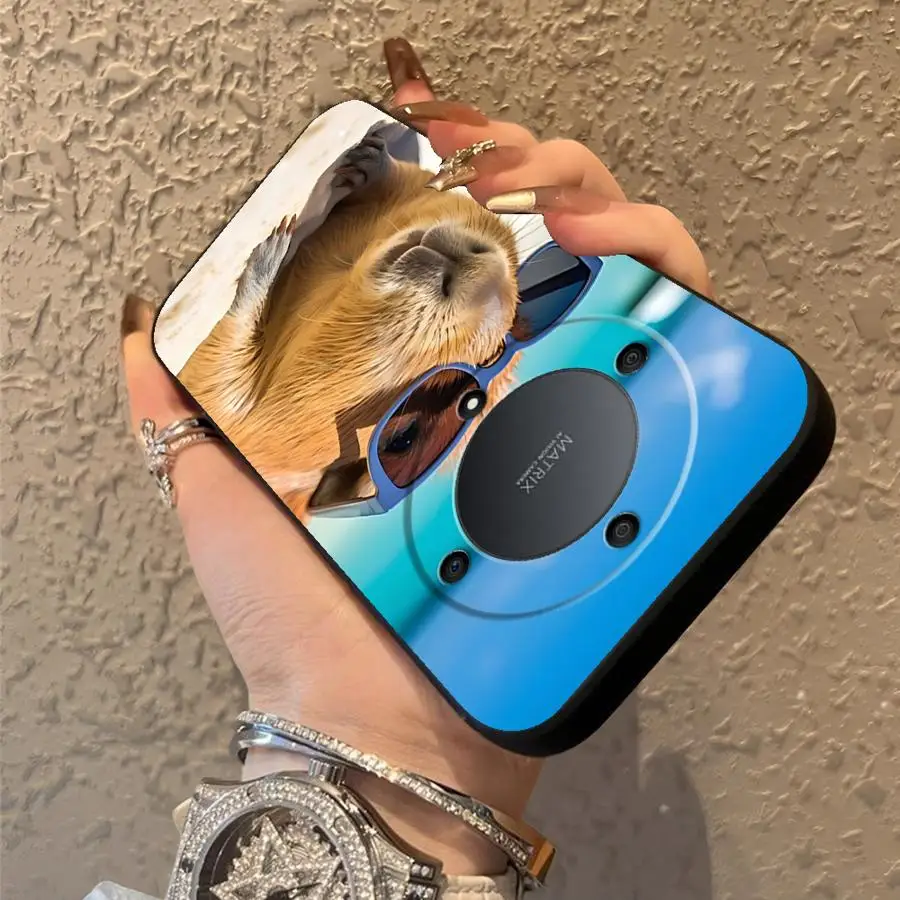 كابيبارا- حافظة لهاتف Honor 8X 70 X9a X8 200 400 Lite Magic5Lite X6 X7 X5b 90 غطاء هاتف ناعم أسود #4