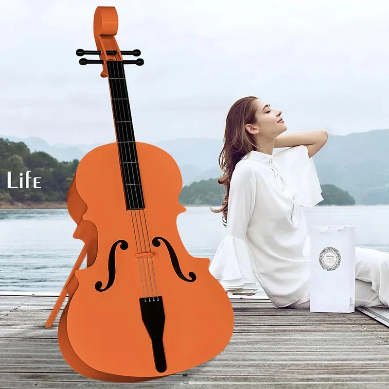 Metal creative cello model decoration ornaments community courtyard beauty display soft furnishings iron industrial style