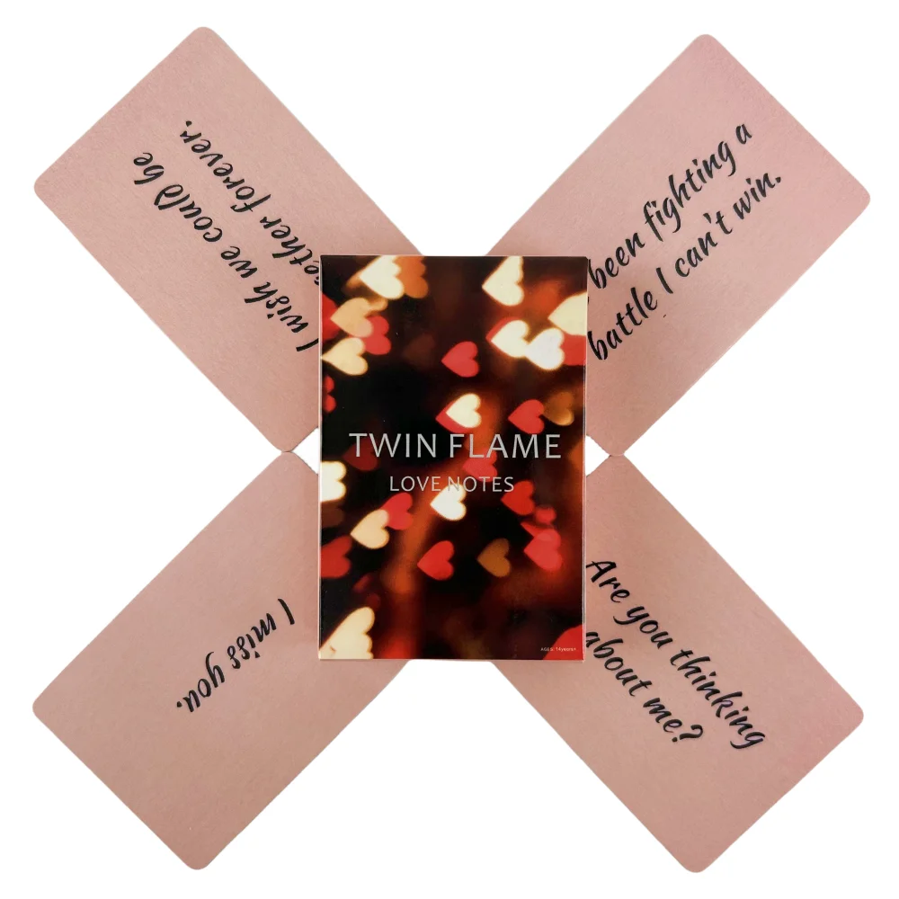 Twin Flame Love Notes Oracle cards A 45 Tarot Deck Messages for Love Readings, Soulmate for Women Girls Beautiful Pink Color