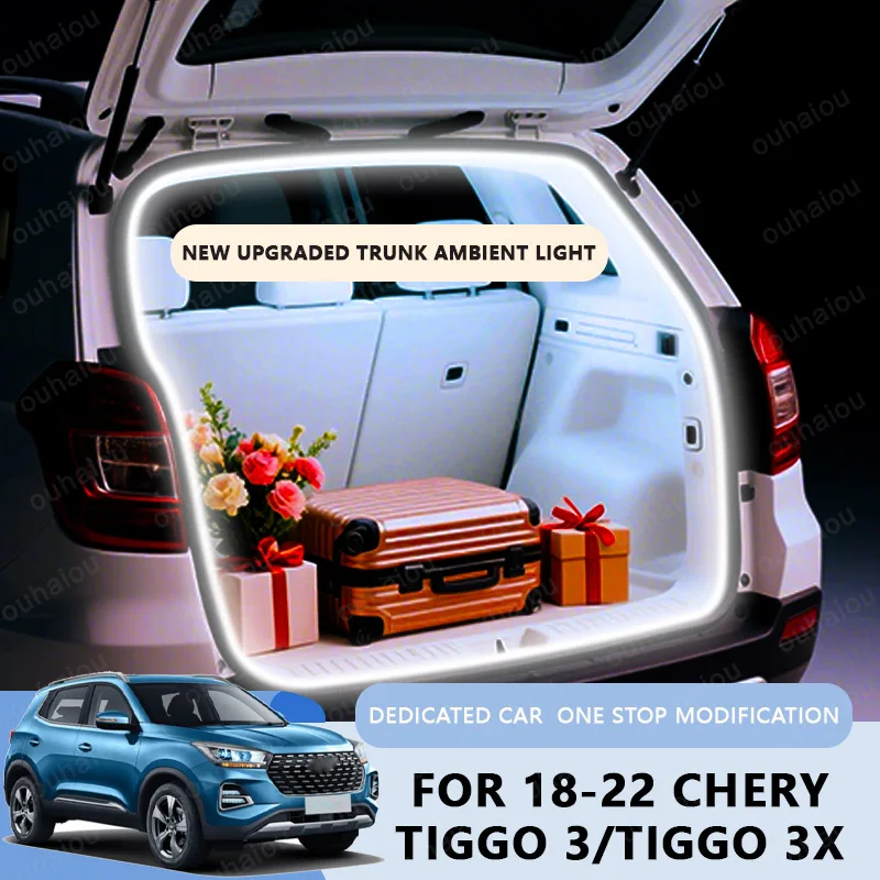 

ДЛЯ 2018-2022 CHERY TIGGO 3/TIGGO 3X модификационный светильник багажника Атмосферные фонари Белый теплый белый Светодиодная панель заднего багажника