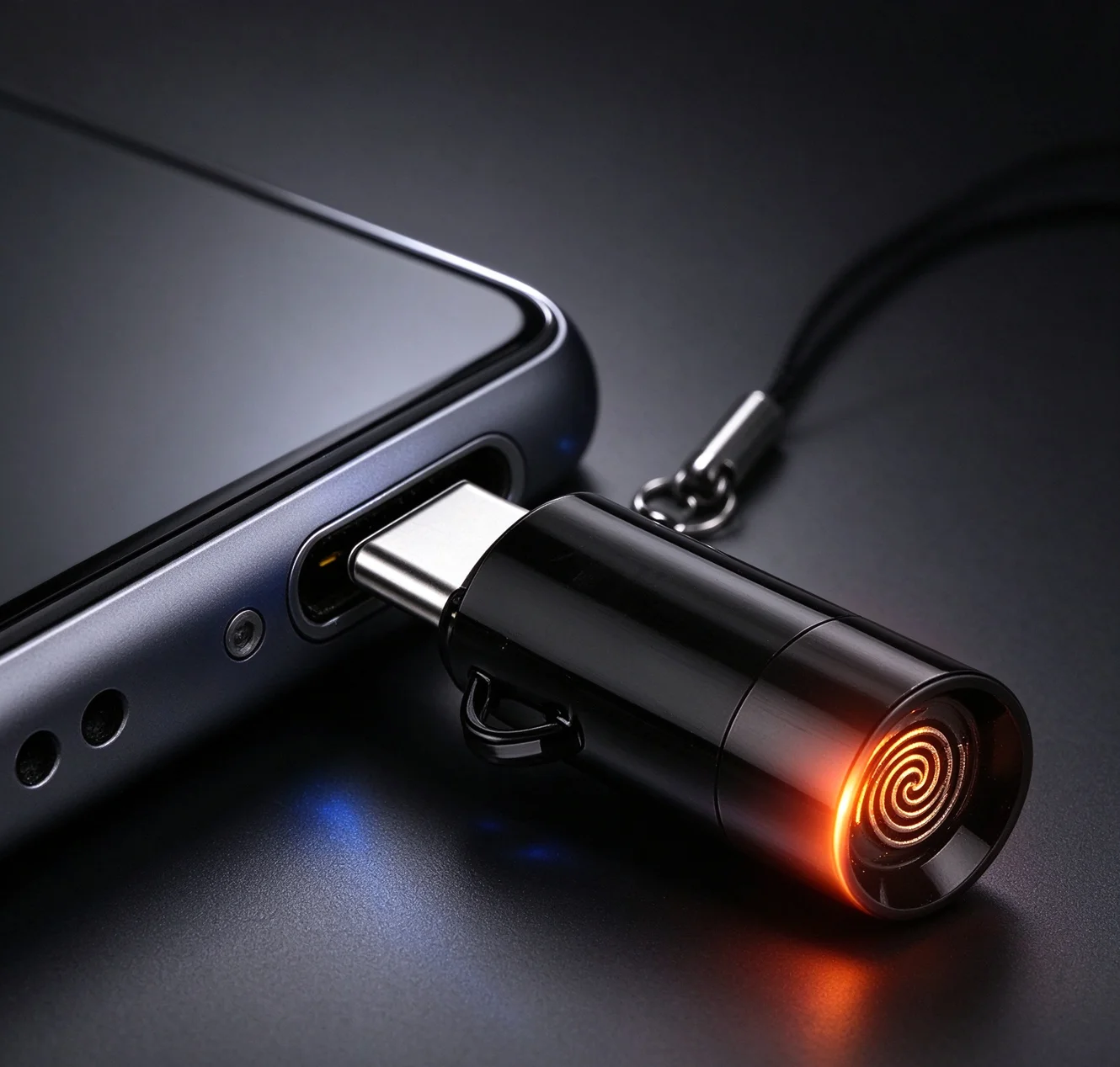 Outdoor portable flameless lighter Windproof tungsten filament igniter is suitable for iPhone and Android mobile phones. car.