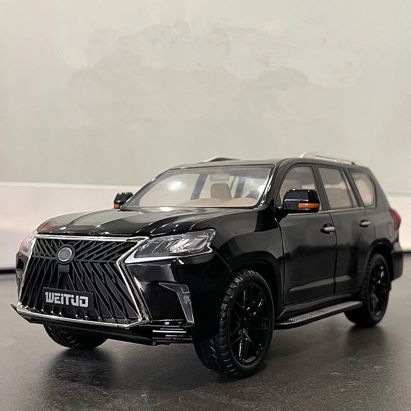 Over Size 1:18 LX570 SUV Alloy Luxy Car Model Diecast Metal Toy Vehicles Car Model Simulation Sound and Light Childrens Toy Gift