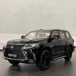 Modèle de voiture en alliage SUV surdimensionné pour enfants, métal moulé sous pression, véhicules jouets, simulation de son et de lumière, cadeau de luxe, LX570, 1:18