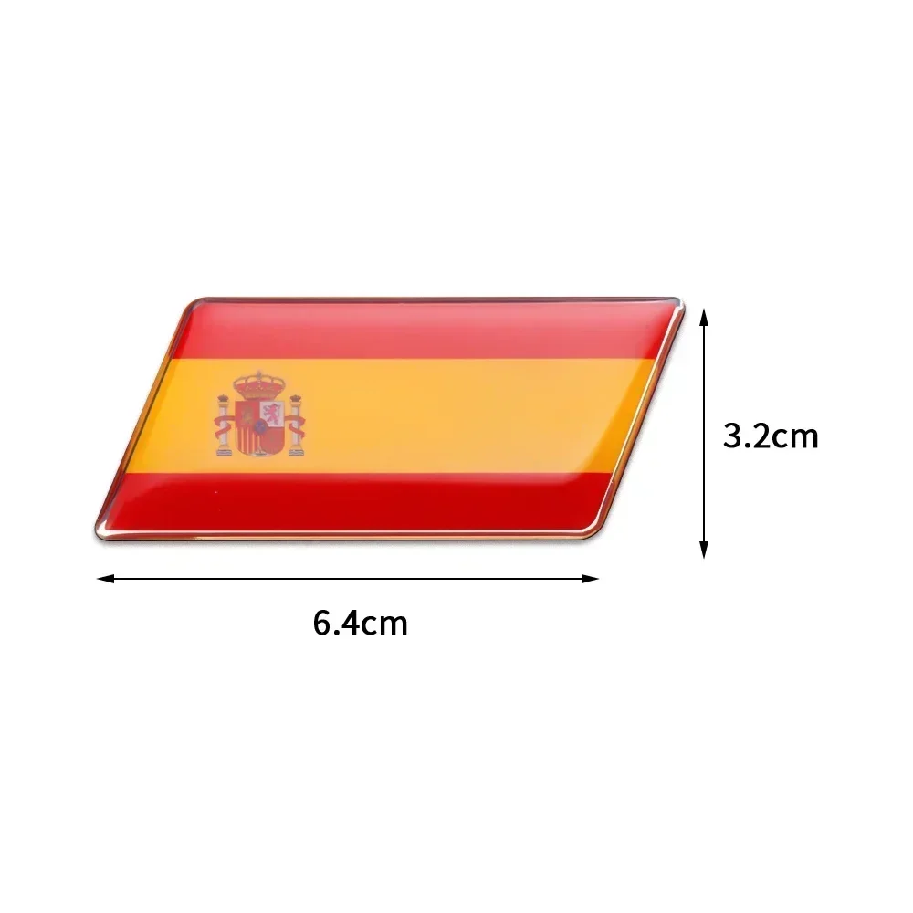 6.4x3.2cm 3D Epoxy Spain Sweden Russia Belgium Germany Italy Romania Canada Flag Emblem Car Side Body Trunk Decor Stickers