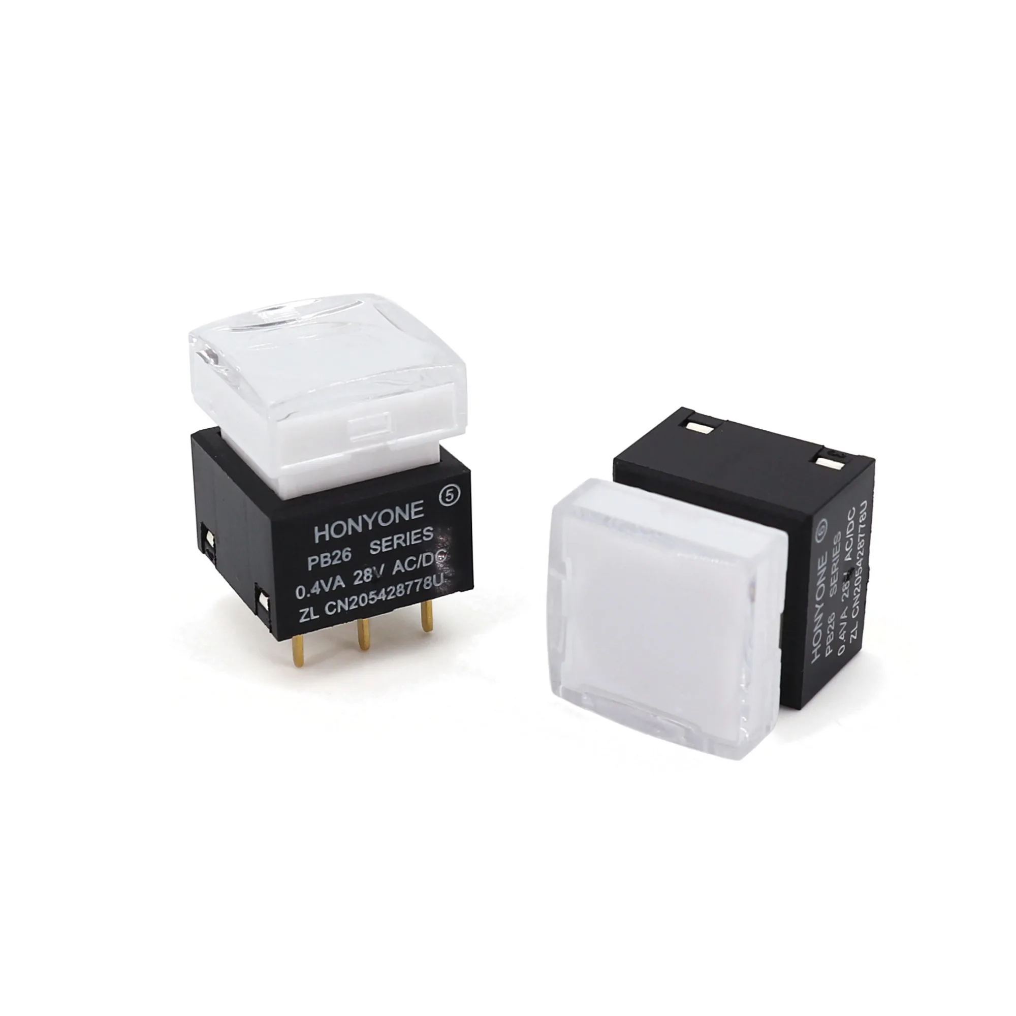 5Pcs PB26 Momentary With LED 15 x 15mm SPDT Square Reset PCB Push Button for Video Processor