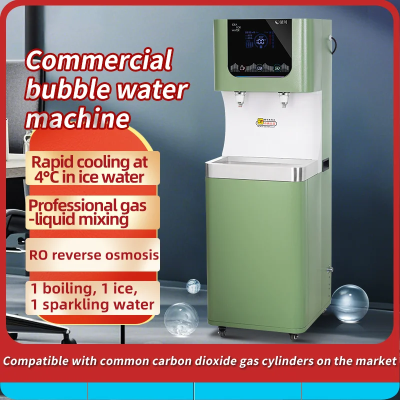 Commercial RO Filter Water Dispenser Direct Drinking Sparkling Hot Cold Water Stainless Steel Housing for Office