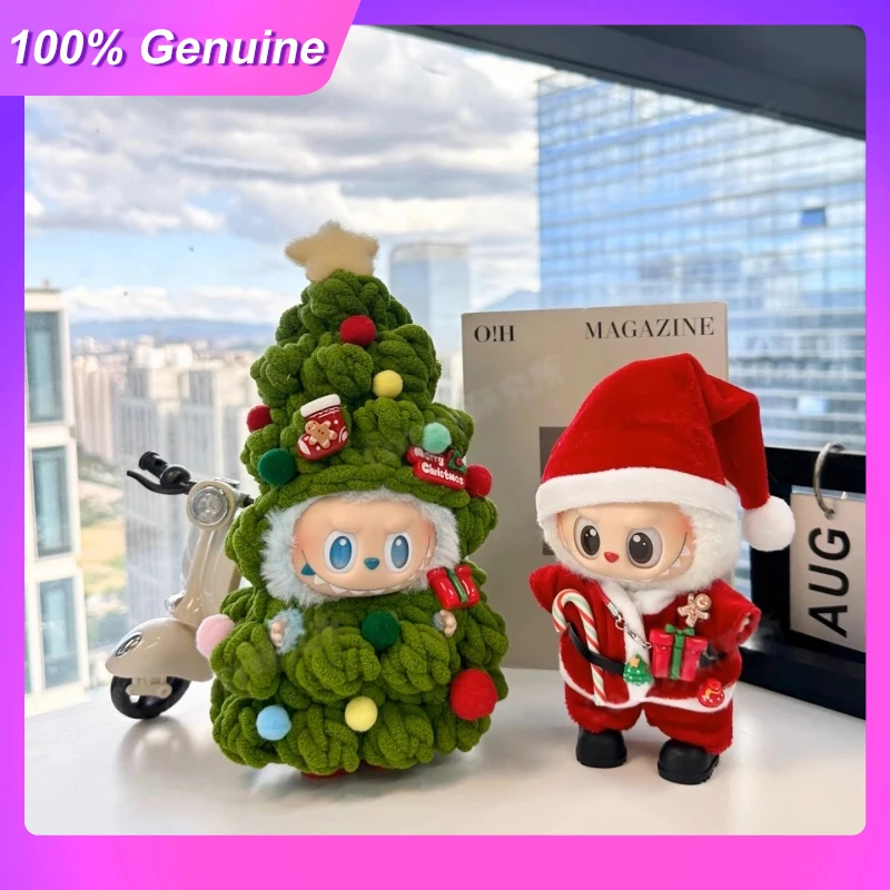 جديد مناسبة ل Labubu الملابس V1/V2/V3 الجيل 17 سنتيمتر دمية عيد الميلاد زي الأصلي الكروشيه شجرة عيد الميلاد ملابس دمى