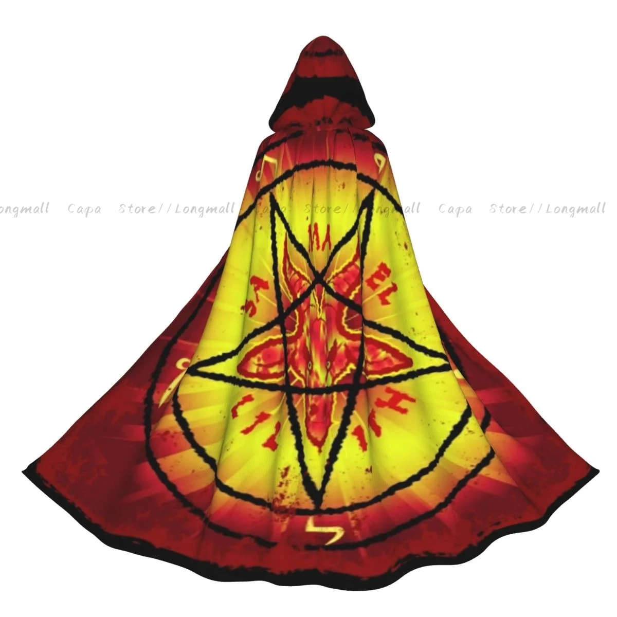 

Witch Cloak Pentagram Symbol Halloween Cosplay Costume Unisex Adult Cloak Retro Ages Cape