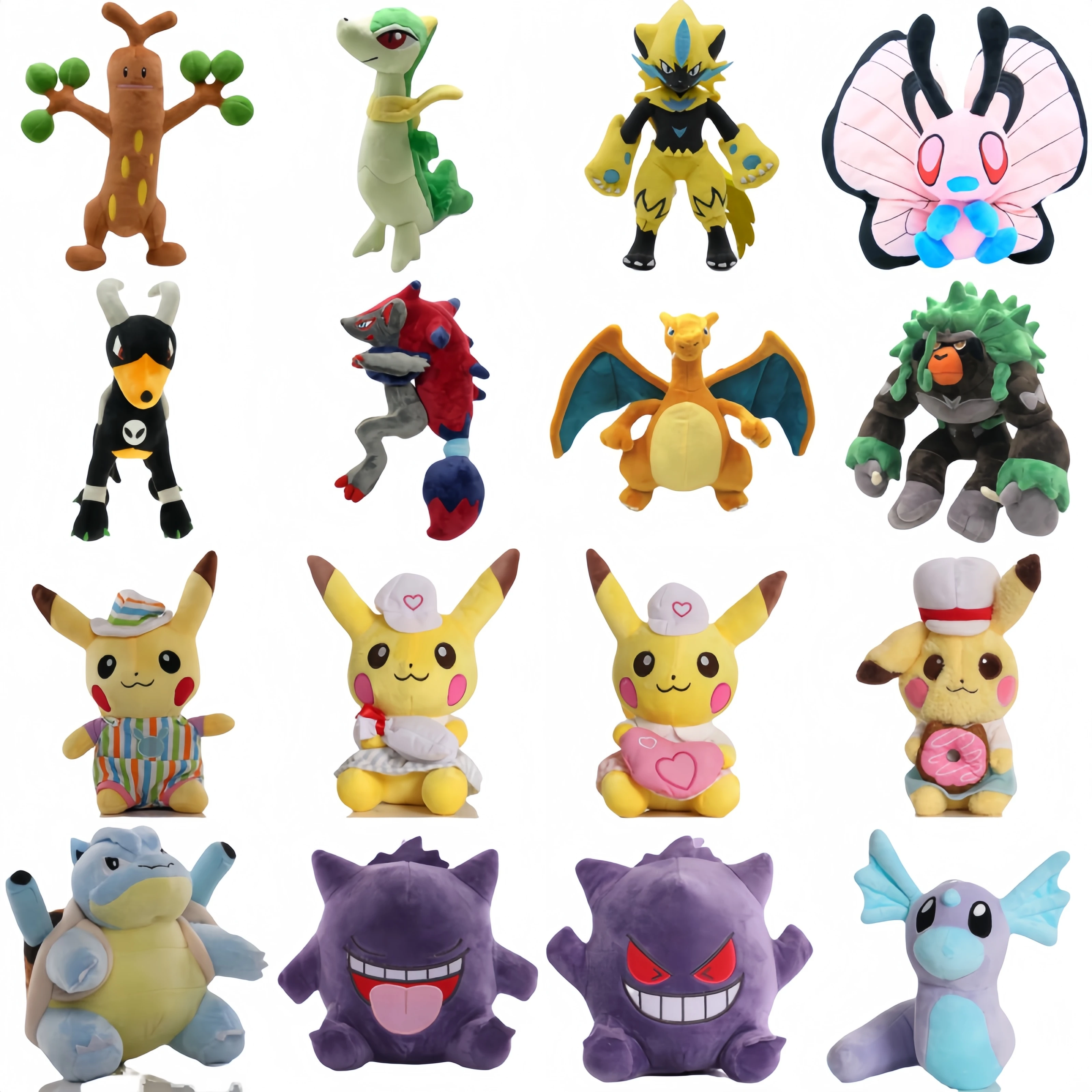 Anime Pokemon Zoroark Charizard Plush Toy Pikachu  Zeraora Rillaboom Doll Blastoise Gengar SudowoodoPlushie Children's Gifts