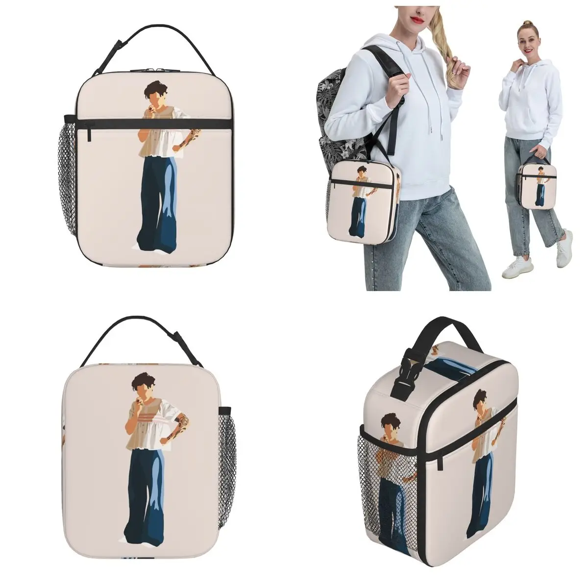 Harry House Minimalist Thinking Insulated Lunch Bag Food Container Bags Portable Thermal Cooler Lunch Boxes For Picnic