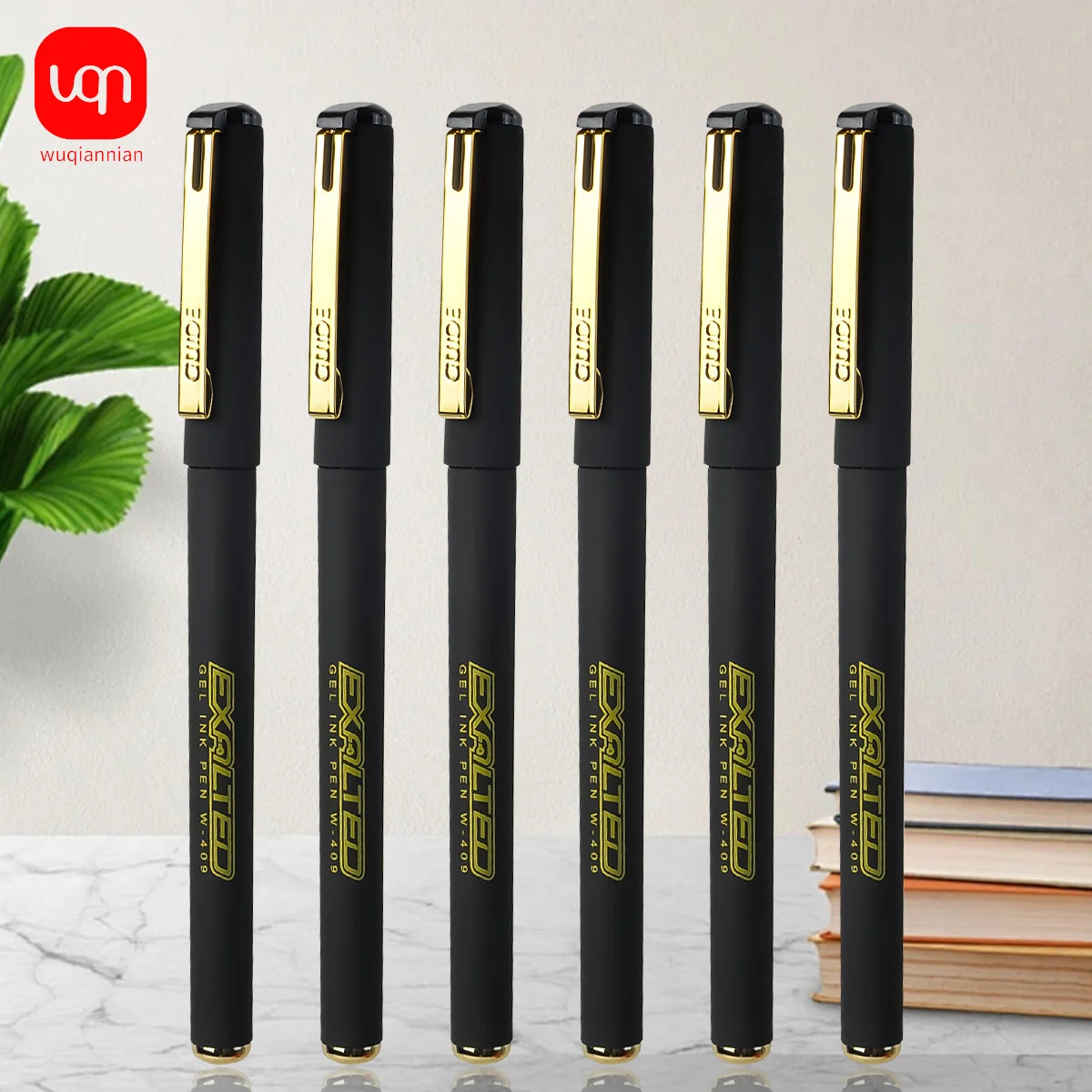 WQN-4/8/12pcs Simple Black Gel Neutral Pen, 0.5mm Tip, Black Ink, Business Signature Pen, School Stationery Supplies